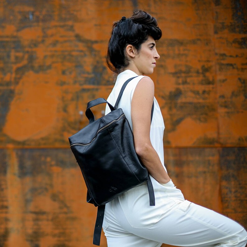 Leather Backpack Women Soft Backpack Black Backpack Purse Small Leather Backpack Mini Backpack