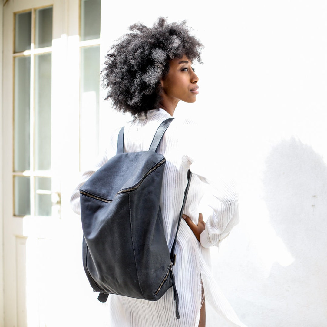 15'' Laptop Satchel Women Leather Backpack Leather Etsy