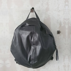 Black Leather Backpack Women, Travel Bag, School Satchel, Black Leather Rucksack, Handmade Black Bristol image 3