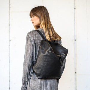 Leather Backpack, Laptop Backpack Women, Leather Satchel, Women Rucksack, Black Leather Rucksack, Women Leather Backpack