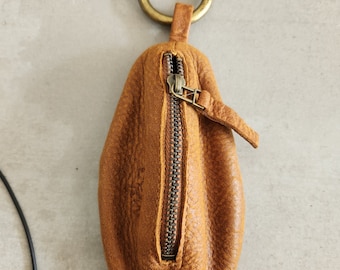 Porte-monnaie en cuir, porte-monnaie, porte-monnaie porte-clés en cuir, portefeuille zippé en cuir, petite pochette en cuir pour porte-clés