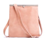 Leather Cross Body Bag, Powder Small Leather Bag, Crossbody Purse, Small Handbag