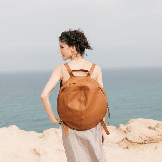Mochila de cuero marr n mujeres bolsa de pa ales bolso de