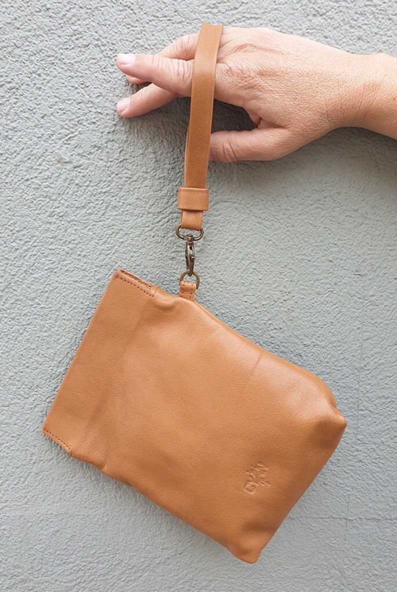 Leather Wristlet, Women Leather Clutch Bag, Leather Party Clutch, Cell Phone Clutch, Leather Wedding Purses, , Leather Clutch Purse image 2