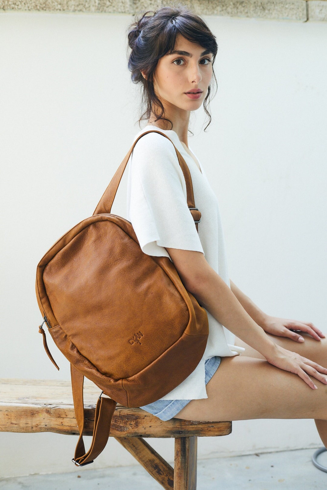 Leather Laptop Backpack, Travel Bag, Laptop Satchel, Women Rucksack