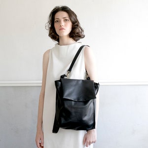 Leather Shoulder Bag, Hobo Bag, Women Leather Purse, Leather Handbag, Women, For her, Work Bag, Francis in Black image 3