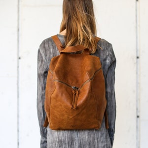 Mochila mujer, Mochila de cuero, Mochila portátil, Mochila de cuero mujer, Bolso de cuero, Bolso de cuero marrón, Monedero mochila