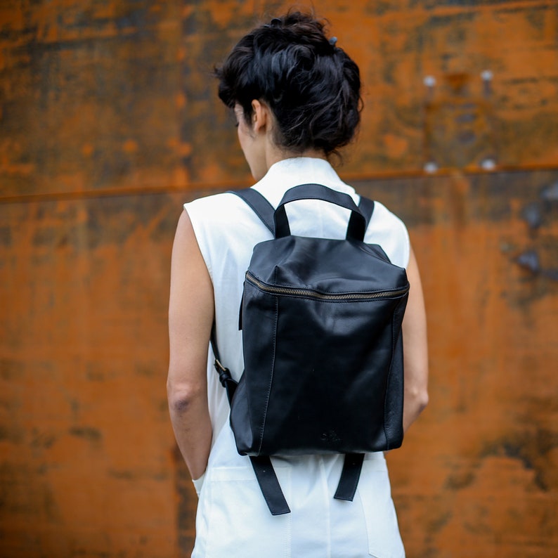 Soft Leather Backpack Small Backpack Purse Black Leather Etsy