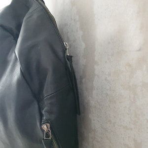 Black Leather Backpack Women, Travel Bag, School Satchel, Black Leather Rucksack, Handmade Black Bristol image 2