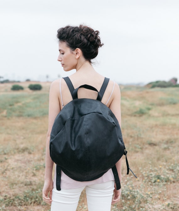Etsy leather deals backpack purse
