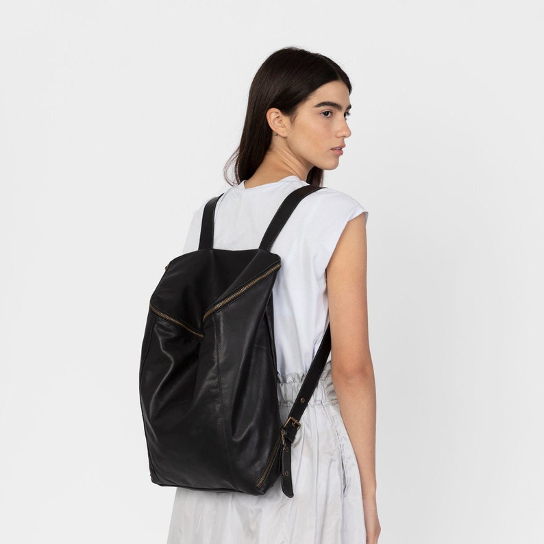 Women Diaper Bag, Women Leather Backpack, Leather Bag, Computer Bag, Laptop Backpack image 2