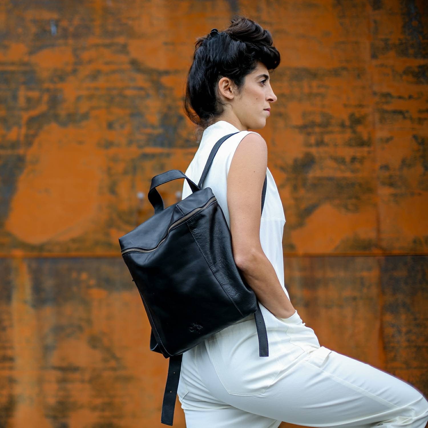 Zency's Genuine Soft Leather Preppy Style Knapsack Backpacks for Girls