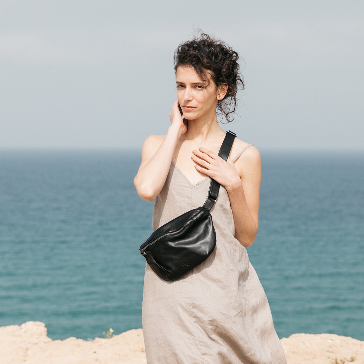 Belt bag online black leather