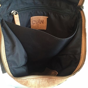 Brown Leather Backpack Women, Travel Bag, School Satchel, Honey Brown Leather Rucksack, Handmade Brown Lou image 6