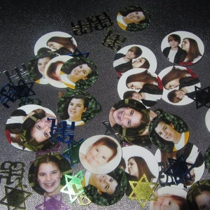 Kia's Custom Bar Mitzvah, Bat Mitzvah, B'nai Mitzvah Photo Confetti 100 piece photo order with Accent Pieces image 7