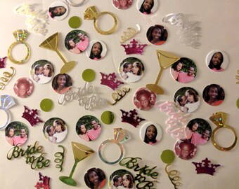 Kia's Custom Bridal & L'Chaim Photo Confetti 100 piece photo order with accent pieces