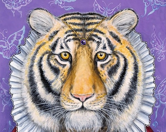 Keizerin Koshka Siberische tijger Renaissance antropomorfe bedreigde tijger kunstafdruk