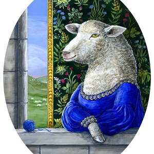 The Shepherdess Renaissance Lady Sheep portrait fine art print