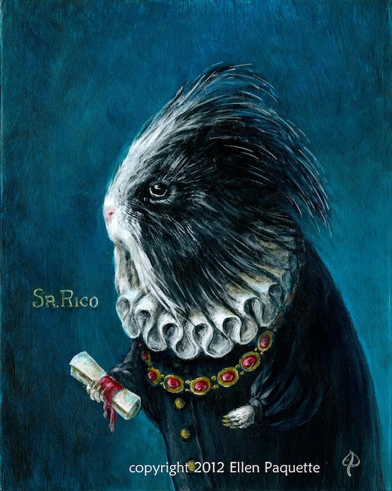 Renaissance Guinea Pig Portrait Fine Art Print