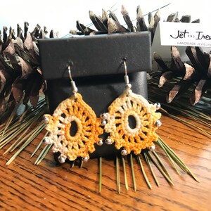 Handmade Crocheted Earring with Beads