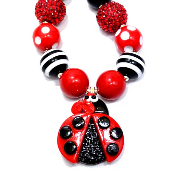 Lady Bug, Chunky Necklace - Ready to Ship