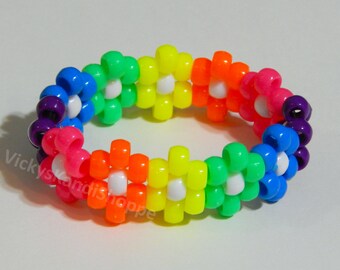Rainbow Daisy Kandi Bracelet