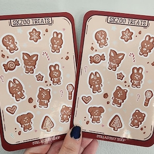 Stray Kids SKZOO TRATAMENTOS | Folha de adesivos de vinil Gingerbread SKZOO
