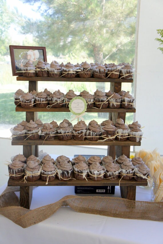 Rustic Wood Cake Stand 4