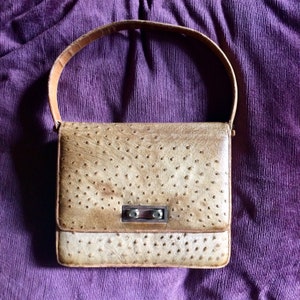 sac vintage en peau d&#39;autruche