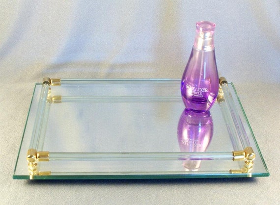 Glass Vanity Tray Bedroom Bathroom Dressing Room