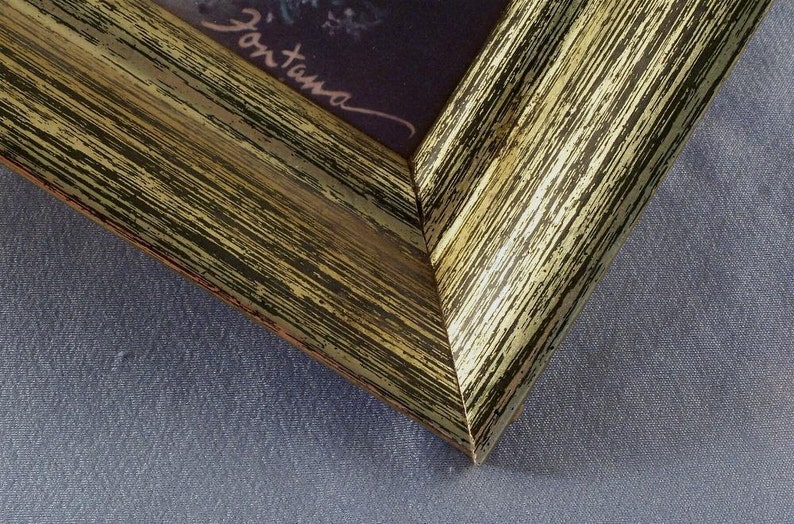 Picture Frame for New Paintings Pictures Craft Supply Re-Purposing Golden Antiqued Look