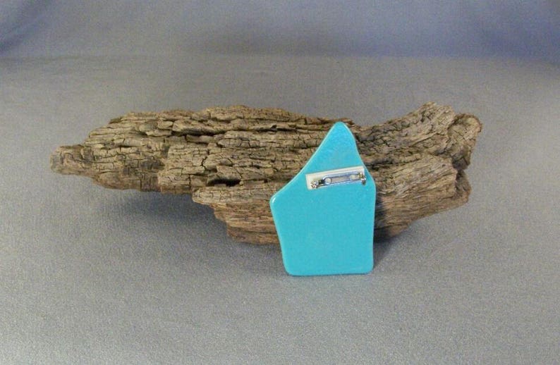 Blue /& Purple Shards Modish Fused Glass Brooch Stylish Lapel Pin Turquoise Glass