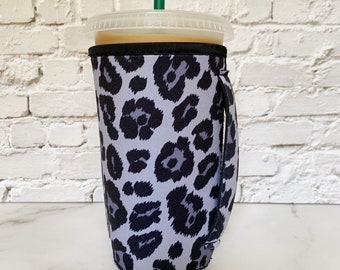 Iced Coffee Sleeve for Iced Coffee Lovers Sleeve for Loaded Tea Gift for Coffee Drinker Gift Leopard Print Cheetah Print Gift for Friend