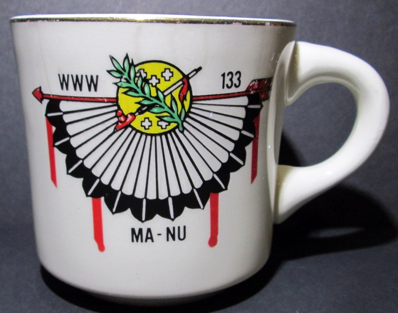 Vintage BSA WWW 133 Ma-Nu Coffee Mug Cup Oklahoma Boy Scouts Order of the Arrow