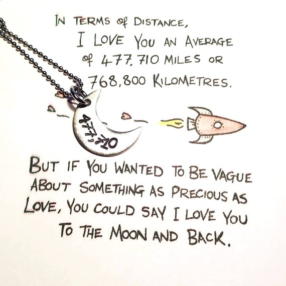I Love You To The Moon And Back Necklace Miles The Etsy I Love You To The Moon And Back Necklace Miles The Etsy