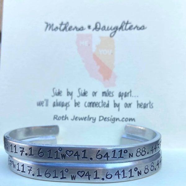 Side By Side Or Miles Apart, We'll  Always Be Connected By Our Hearts Daughter Gift from Mom, Mother Daughter Jewelry