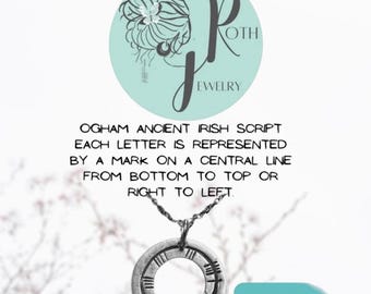 Fearless Pewter Pendant Necklace – Gaelic Ogham “Fearless” Charm – Celtic Inspired Strength Jewelry – Gift for Her – Handmade Necklace