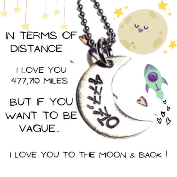 Necklace that says i love deals you to the moon and back