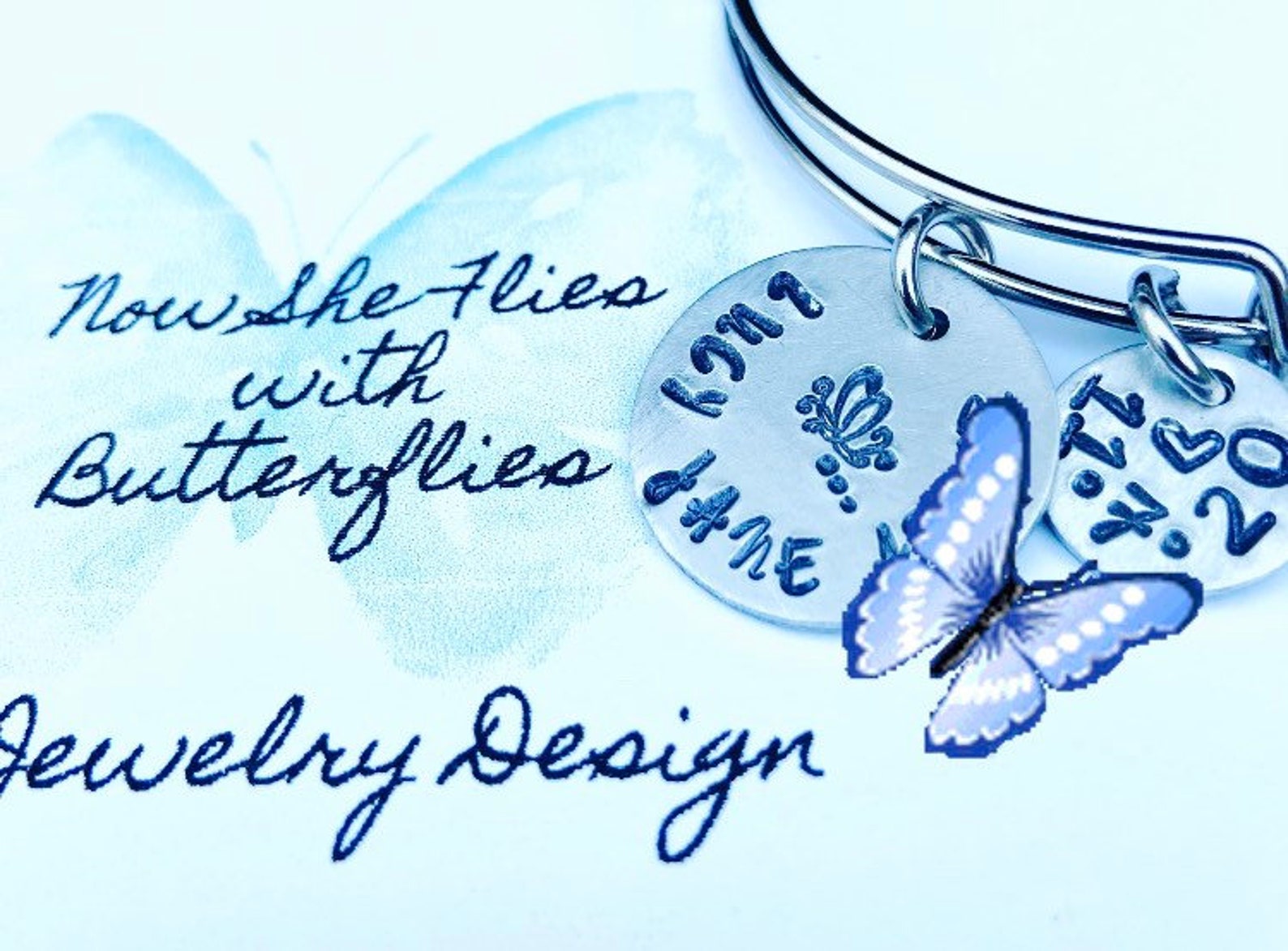 Now She Flies With Butterflies Personalized Memorial Etsy