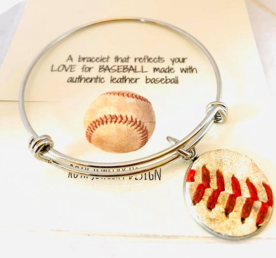 Upcycled Real Baseball Bracelet Genuine Baseball Softball Bangle