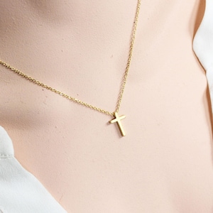 Tiny Cross Necklace In Gold/Silver/Rose Gold, Cross Choker Necklace, Minimalist, Wedding, Bridesmaid Gift