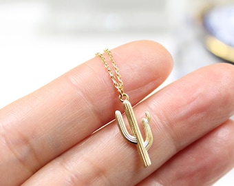 Naszyjnik z kaktusem, zawieszka z drzewem Jozuego, naszyjnik z amuletem, symboliczny amulet, ochrona, dobroczynność, amulet na szczęście, naszyjnik warstwowy