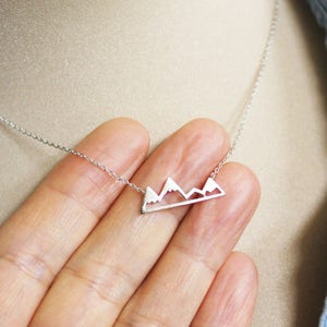 Mountain Necklace In Gold Silver And Rose Gold, Snowy Mountain Pendant Necklace, Nature Lover, Boho Jewelry, Gift Women, Adventure, Conquer