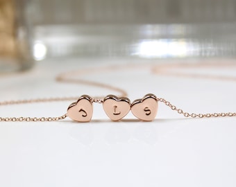 Three Heart Necklace - Etsy