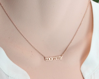 Mommy Necklace, Gold/Silver/Rose Gold Necklace, Choker Length, Mother's Day Gift, Maternity, Pregnant, NewMom