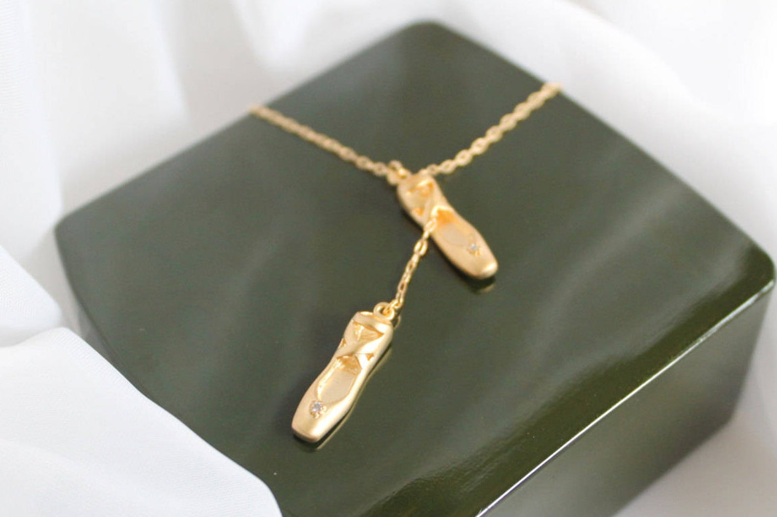Pair of Ballet Shoes Necklace 14K Gold Filled Chain or .925 Etsy
