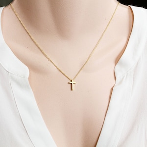 Tiny Cross Necklace In Gold/Silver/Rose Gold, Cross Choker Necklace, Minimalist, Wedding, Bridesmaid Gift