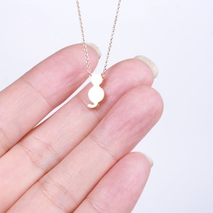 Tiny Cat Necklace, Personalization, Gold Or Silver Or Rose Gold Cat Silhouette Pendant Necklace, Small Kitty Cat, Minimalist, Fast Shipping
