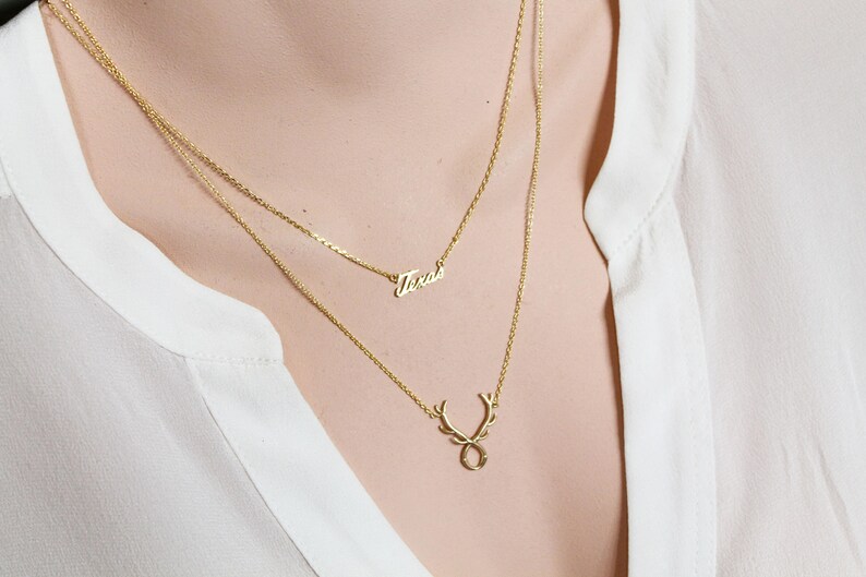 Antler Necklace Wire Antler Reindeer Antler Layering Necklace Deer Antler Texas Necklace State Name Writing Texas Necklace