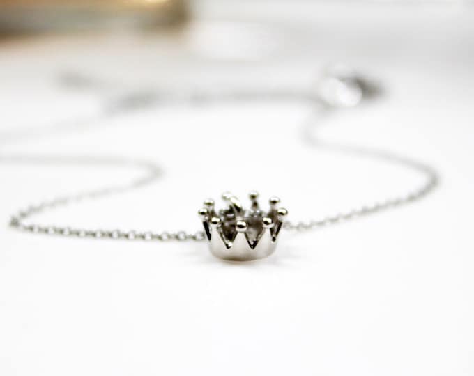 Crown necklace,  ZTA Necklace, Princess crown necklace, Queen necklace, Dainty simple minimal necklace
